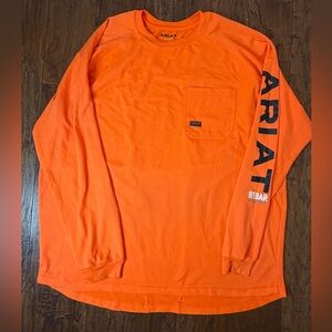 Ariat Rebar Long Sleeve Pocket Tee Neon orange size L